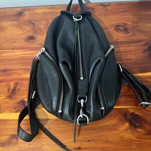 Black Leather Women's Backpack